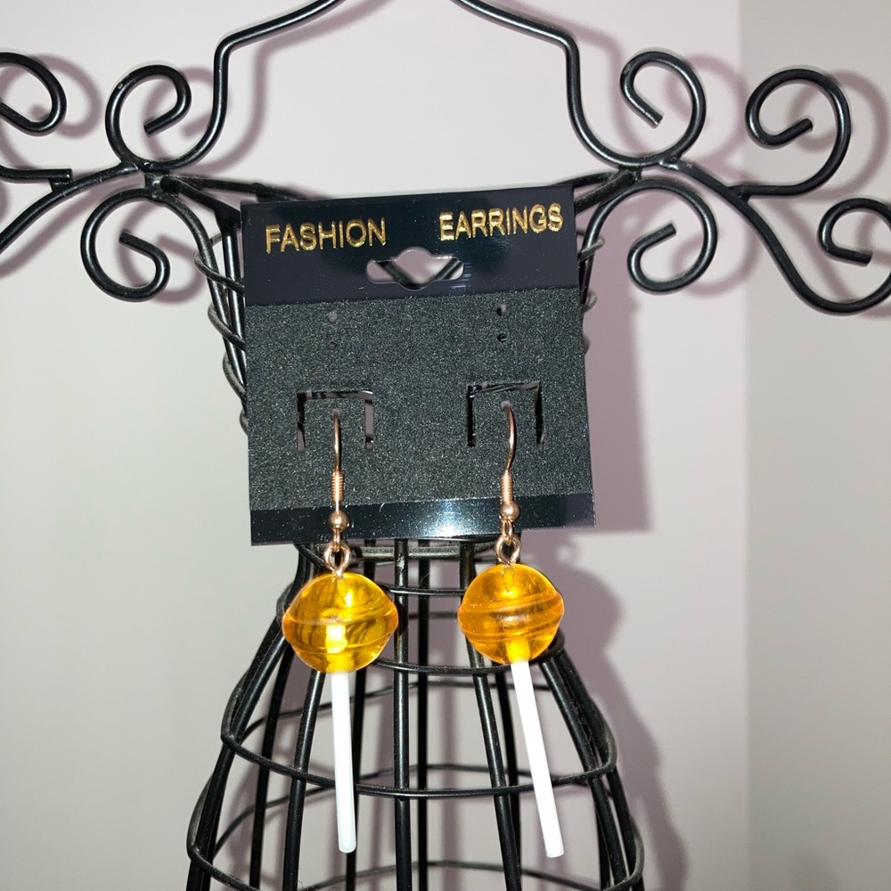 Orange lollipop earrings
